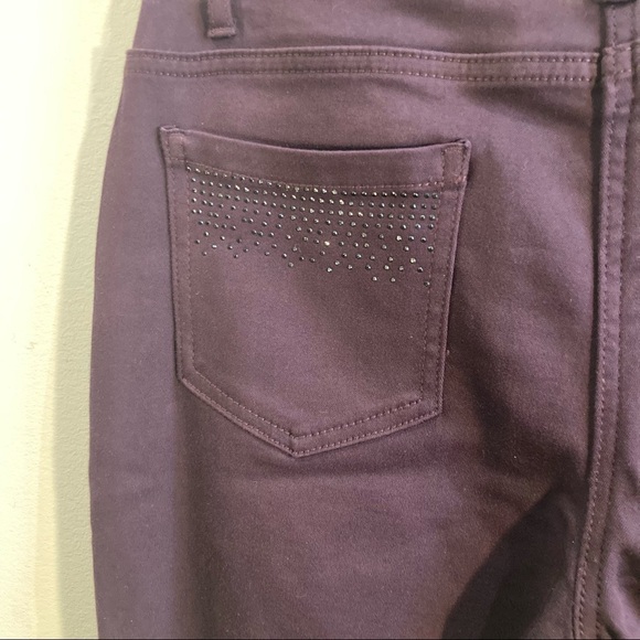 PER UNA Sz 12 Roma  Rise Straight Luxe Feel Rhinestone Embellished Jeans - Picture 10 of 12